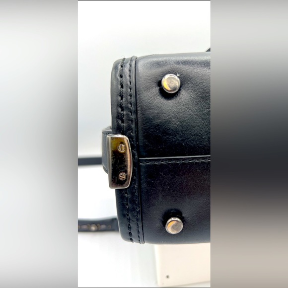 🌺Coach BANDANA RIVETS BLACK SWAGGER 21 LEATHER SATCHEL🌸🌺 - Picture 8 of 10